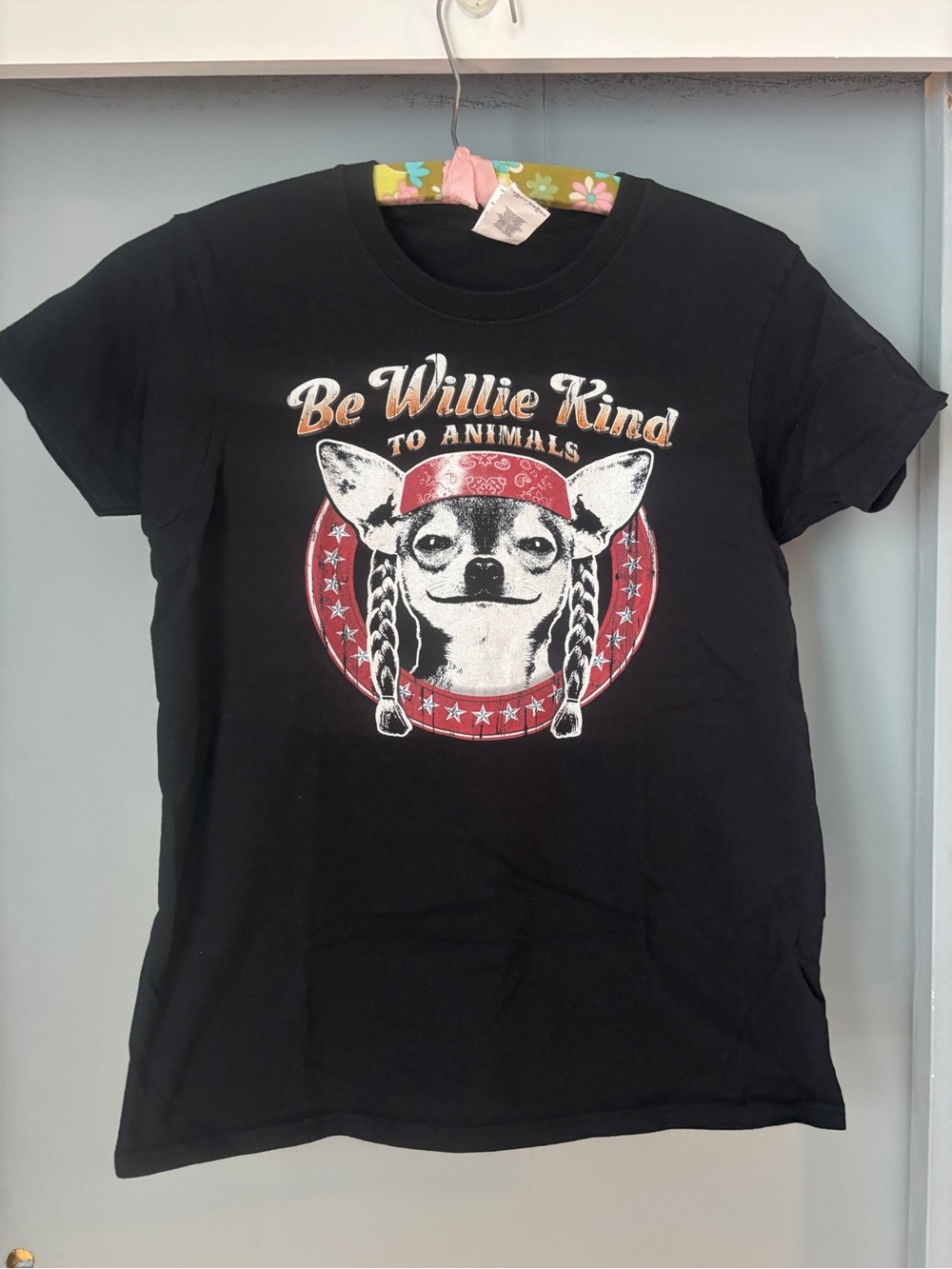 Be Willie Kind To Animals Chihuahua Black Graphic Fitted Tee